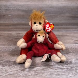 TY Schweetheart Orangutan Set of 2 Beanie Babies Original Collection‎ Vintage